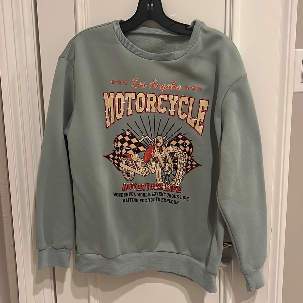 Green motorcycle sweatshirt